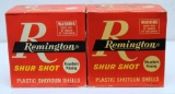 2 Partial Vintage Boxes 19 Each Remington Shur Shot 12 Ga. Scatter Load Shotshells - 1 Box Red