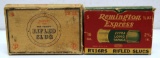 Vintage Box 5 Peters 12 Ga. Rifled Slug & Vintage Partial Box 4 Remington Express 16 Ga. Rifled Slug