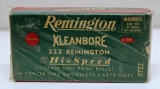 Full Vintage Box Remington .222 Remington 50 gr. SP Cartridges