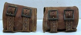 Pair Old Leather Western Cowboy Cuffs
