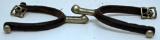 Pair Leather Covered Officer's Cavalry Spurs