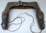 Old Leather Double Gun Holsters and Belt