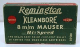 Full Vintage Box Remington Kleanbore 8 mm Mauser 170 gr. SP Cartridges