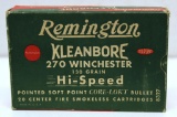 Full Vintage Box Remington Kleanbore .270 Winchester 130 gr, SP Cartridges