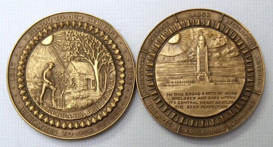 2 1967 Nebraska Centennial Medals