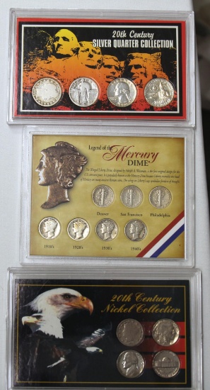 20th Century Quarter Collection, 20th Century Nickel Collection, Legend of the Mercury Dime Set