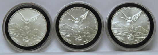 SCARCE! 2011, 2012, 2013 Mexico Onza 1 oz. .999 Fine Silver Bullion Coins