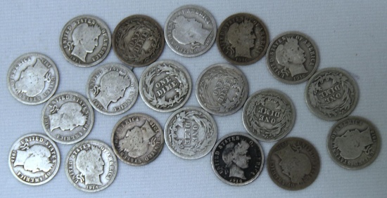 19 Mixed Date Barber Dimes