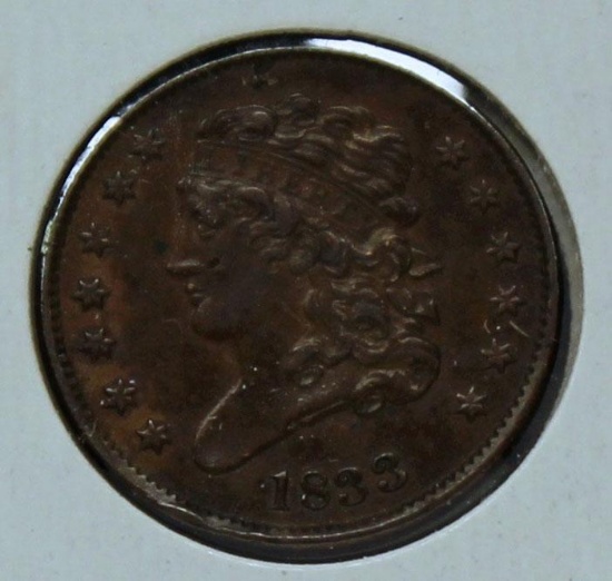 1833 One Half Cent