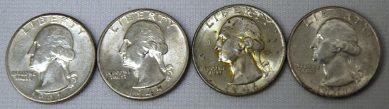 1941D, 1945D, 1946, 1947D Washington Quarters