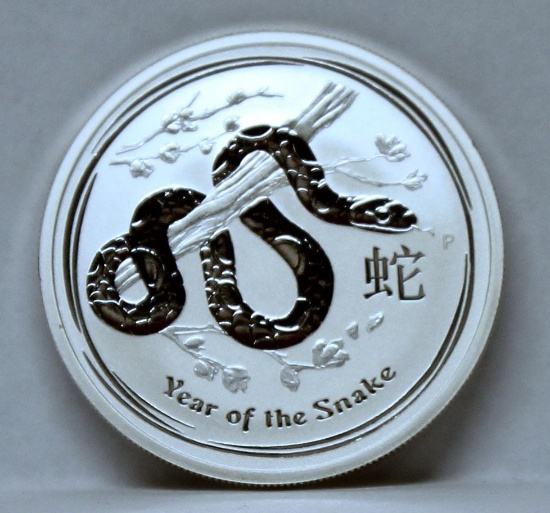 2013 Year of the Snake 1/2 oz. .999 Silver Coin