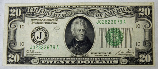1928B $20 Federal Reserve Note