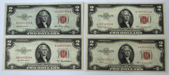 1953, 1953A, 1953B, 1953C Red Seal $2 Note