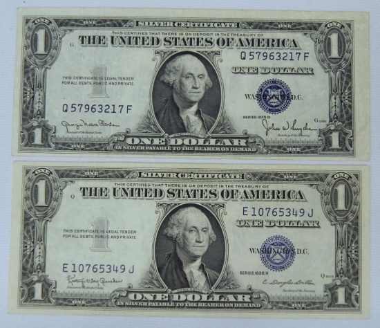 1935D and 1935H $1 Blue Seal Silver Certificates