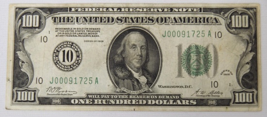 1928 $100 Federal Reserve Note Redeemable in Gold