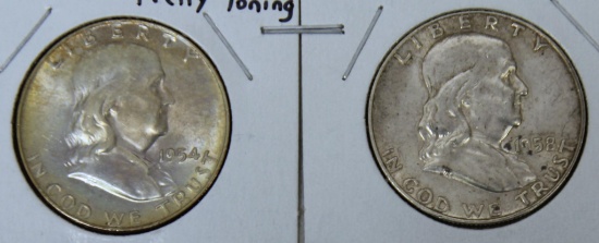 1954D, 1958D Franklin Half Dollars