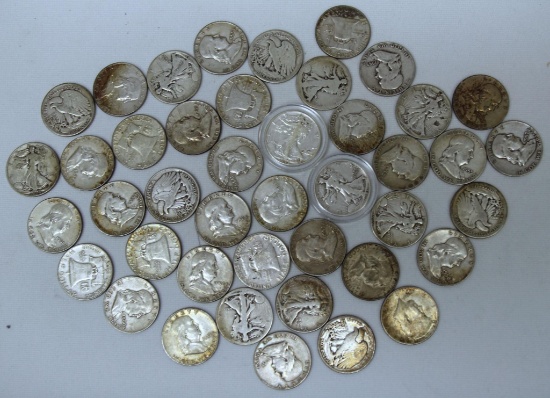 42 90% Silver Half Dollars