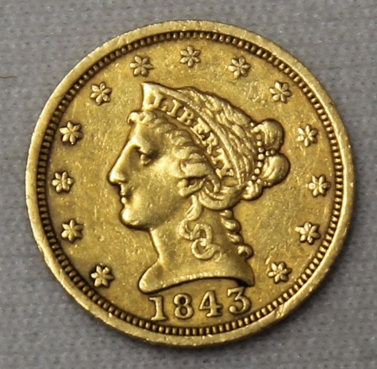 1843 $2.50 Liberty Gold