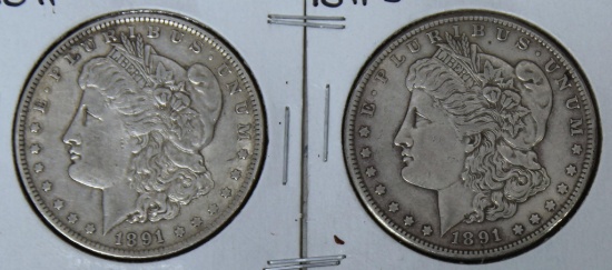 1891, 1891S Morgan Dollars