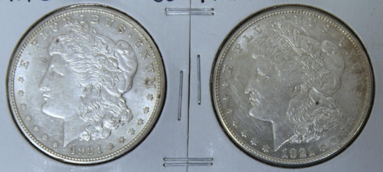 1921D, 1921S Morgan Dollars