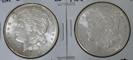 1921D, 1921S Morgan Dollars