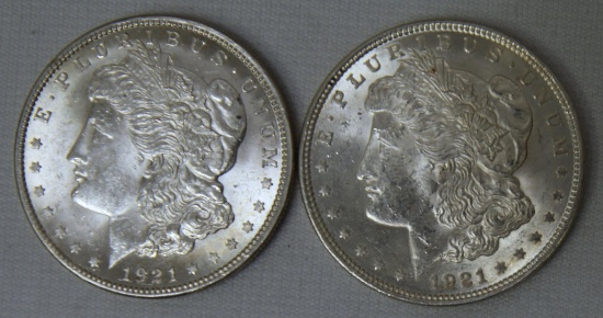 2 1921 Morgan Dollars