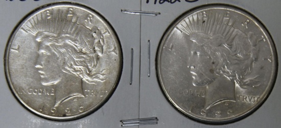 1922S and 1926S Peace Dollars