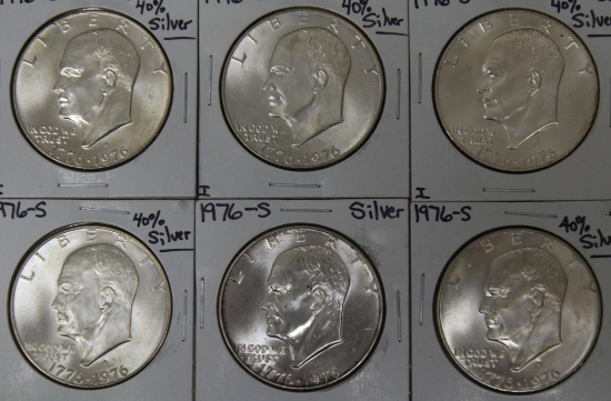 6 40% Silver 1976S Eisenhower Dollars