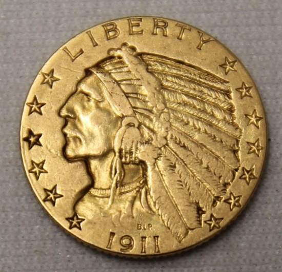 1911S $5 Indian Gold