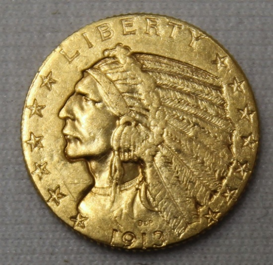 1913 $5 Indian Gold
