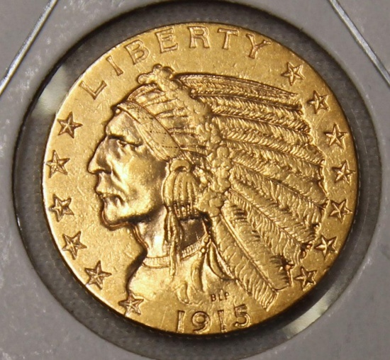 1915 $5 Indian Gold