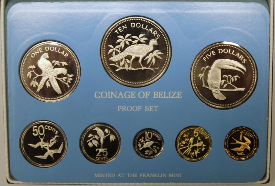 The Franklin Mint Coinage of Belize 1975 Proof Set