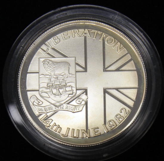 1982 Falkland Islands 50 Pence Sterling Silver Proof Crown