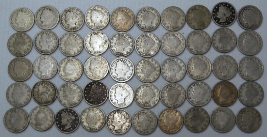 50 Mixed Date Liberty Nickels