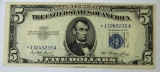 1953 Blue Seal $5 Silver Certificate Star Note
