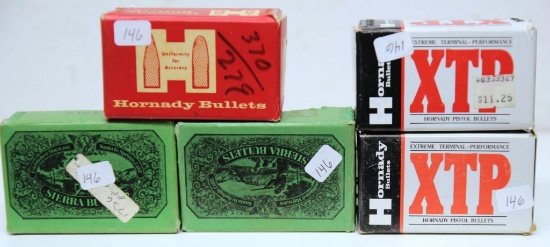 2 Full Boxes 100 Sierra .38 Cal. .357 Diam. 125 gr. Hollow Point Bullets, 2 Full Boxes 100 Hornady