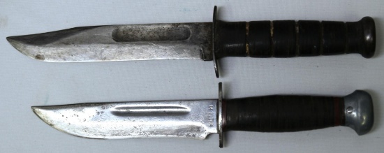 2 WWII U.S. Fighting Knives, KA-BAR and PAL without Sheaths