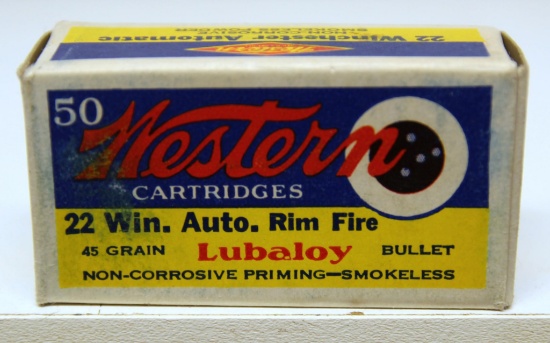 Full Vintage Box Western .22 Win. Auto Cartridges