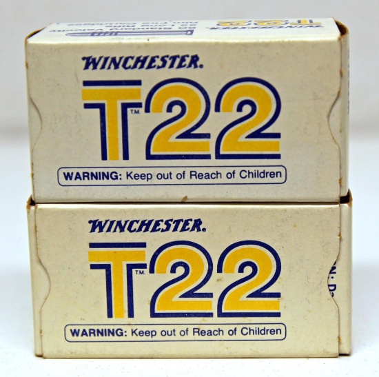2 Full Boxes Winchester T22 .22 LR Standard Velocity Cartridges