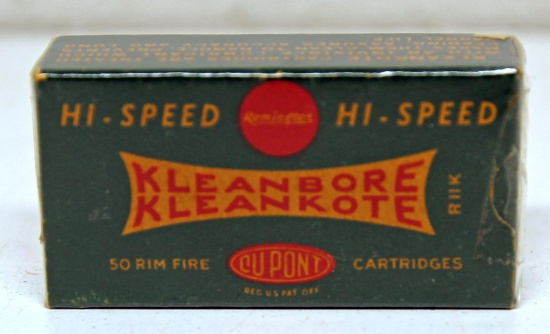 Full Vintage Box Remington Kleanbore Kleankote .22 Short Cartridges