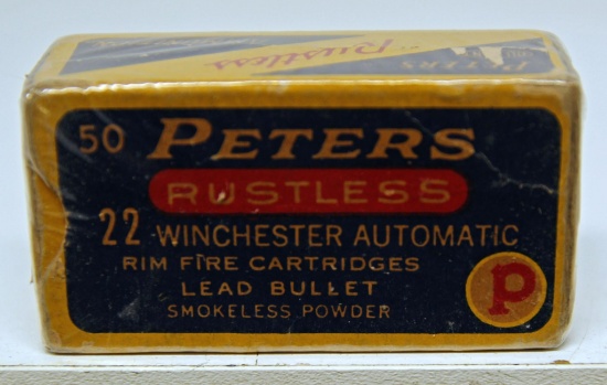 Full Vintage Box Peters .22 Winchester Automatic Cartridges