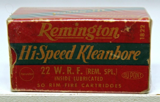 Full Vintage Box Remington Hi-Speed Kleanbore .22 WRF Cartridges