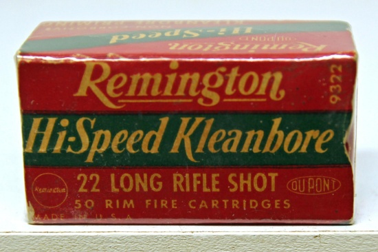 Full Vintage Box Remington Hi-Speed Kleanbore .22 LR Shot Cartridges