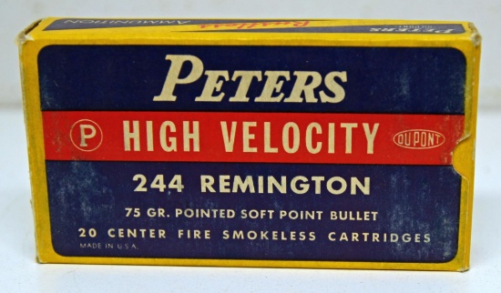 Full Vintage Box Peters .244 Remington Cartridges