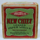 Empty Vintage Two Piece Box Western New Chief Black Powder 12 Ga. Paper Shotshells