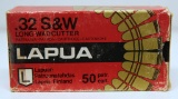 Full Box Lapua .32 S&W Long Wad Cutter Cartridges