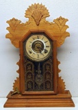 Ingraham Oak Gingerbread Shelf Clock