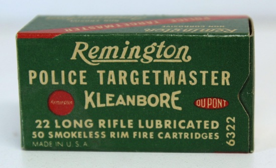 Full Vintage Box Remington Police Targetmaster .22 LR Cartridges