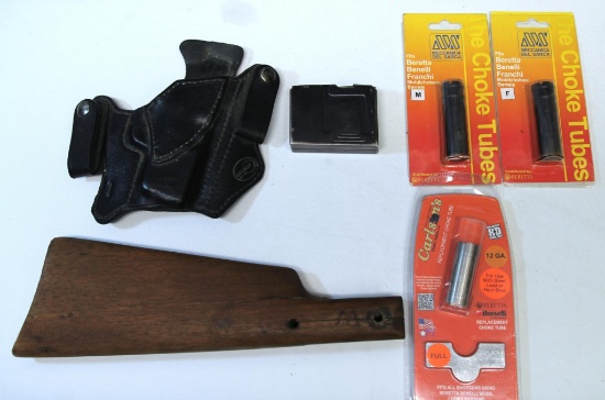 Firearms Accessories - Winthrop Leather Holster, Savage or Stevens 16 Ga. Magazine, 3 Choke Tubes,