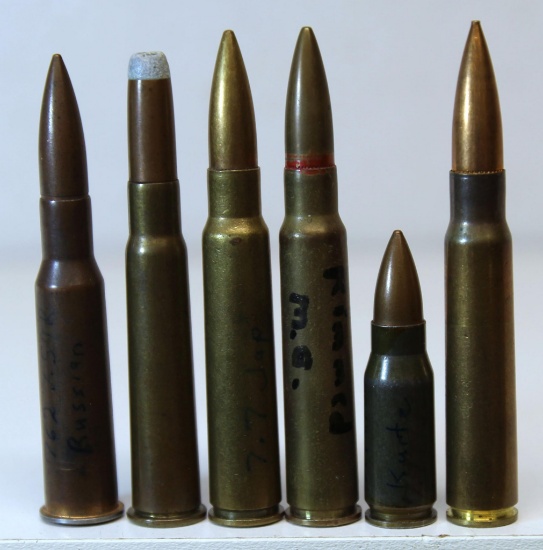 Mixed Lot Military Collector Cartridges - 7.62x54R Russian, .303 British, 7.7x58 Jap Arisaka,